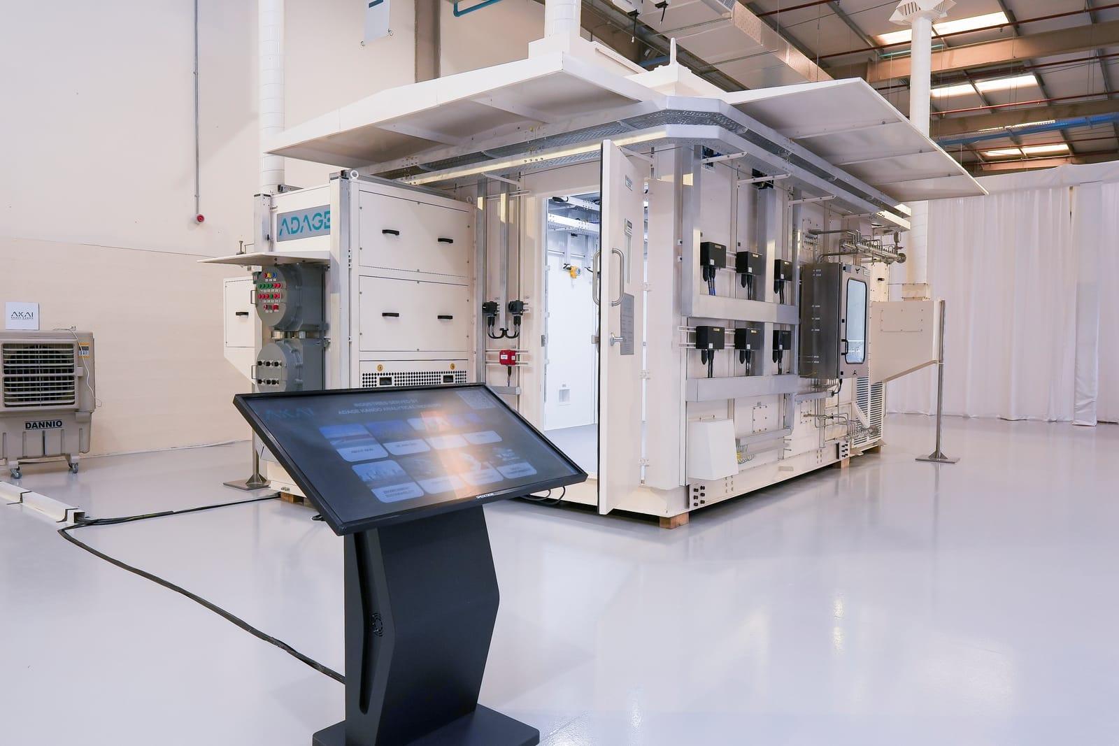 An analyzer shelter with an interactive touch display at the AKAI facility